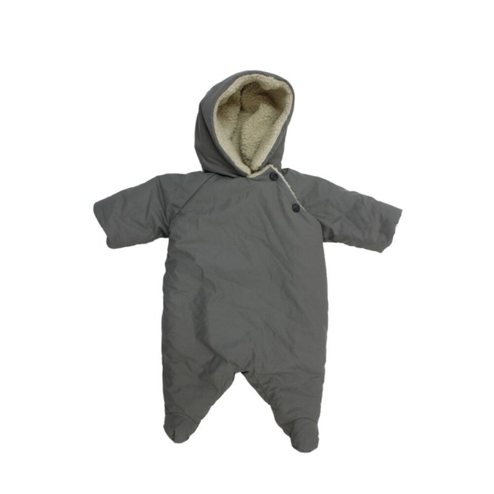 Bonpoint Childrens Girls Full Zipper One Piece Grey Cotton Size 3